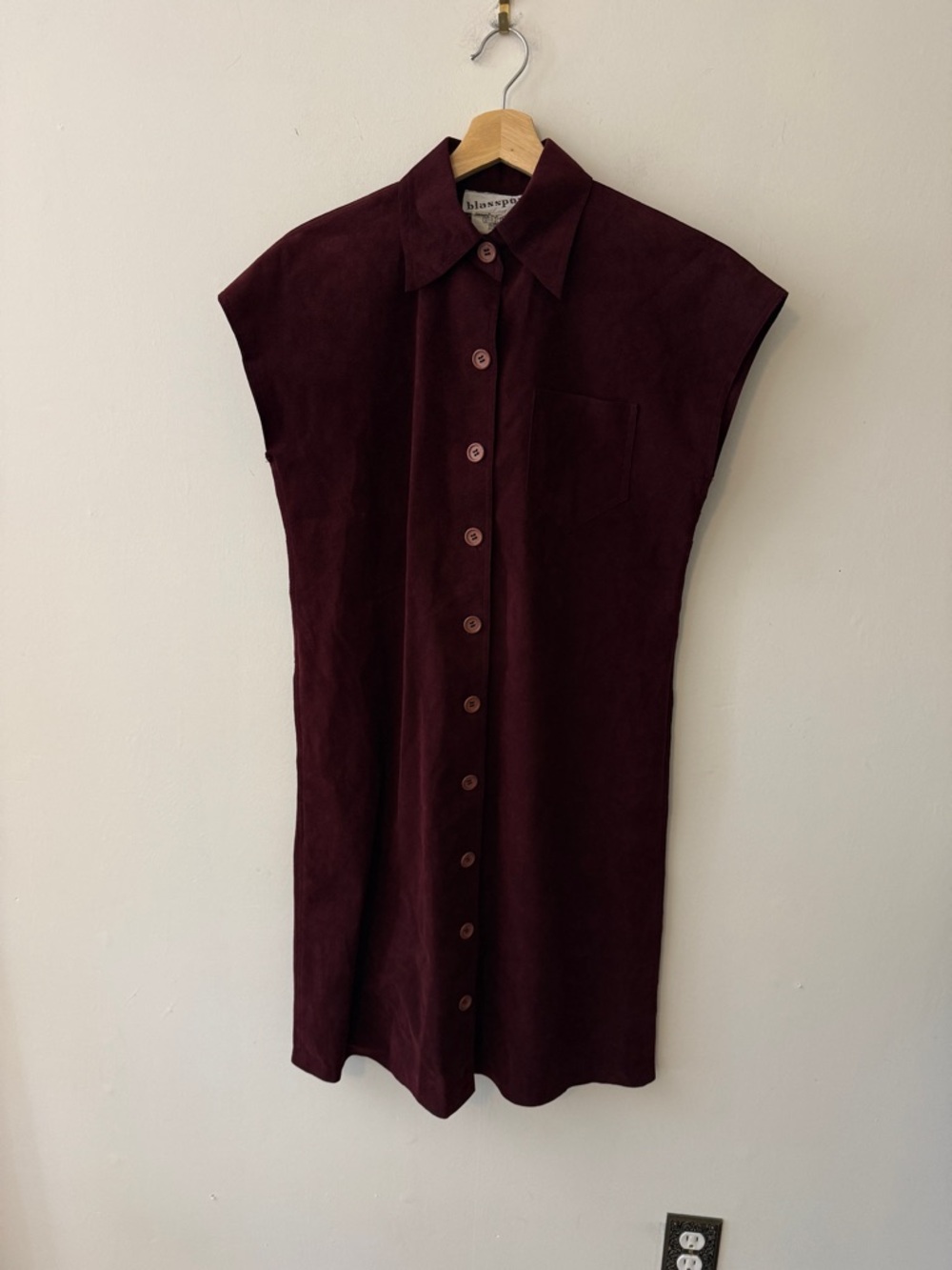 Vintage Blassport Ultra Suede Dress in Deep Wine